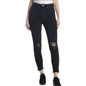 TINSEL NWT The Mom Jean Distressed Black Wash Size 13 Juniors Ankle Length